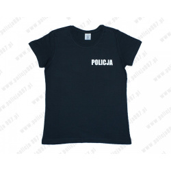 Koszulka damska „POLICJA” – biały napis FLEX | Policja997