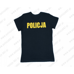 Koszulka damska „POLICJA” – żółty napis FLEX | Policja997