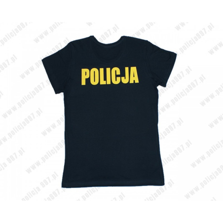 Koszulka t-shirt POLICJA damska żółty napis | Policja997