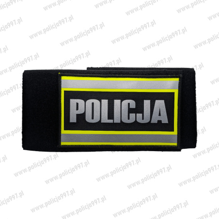 Opaska naramienna napis odblaskowy odblask POLICJA na ramię rzep