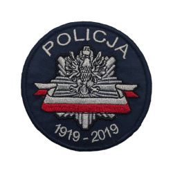 Emblemat POLICJA 1919-2019 pamiątka na rzep  Haftowany na Rzep | Policja997