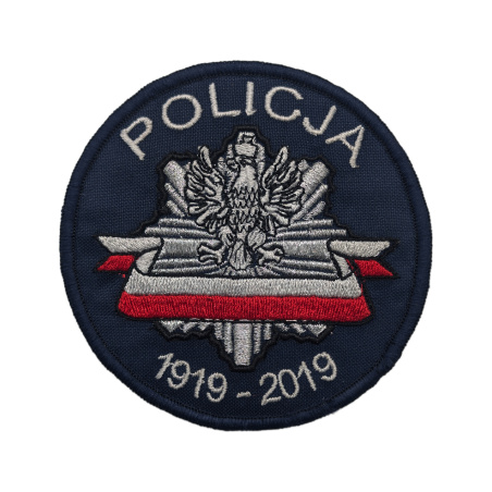 Emblemat POLICJA 1919-2019 pamiątka na rzep  Haftowany na Rzep | Policja997