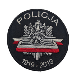 Emblemat POLICJA 1919-2019 pamiątka na rzep  Haftowany na Rzep | Policja997